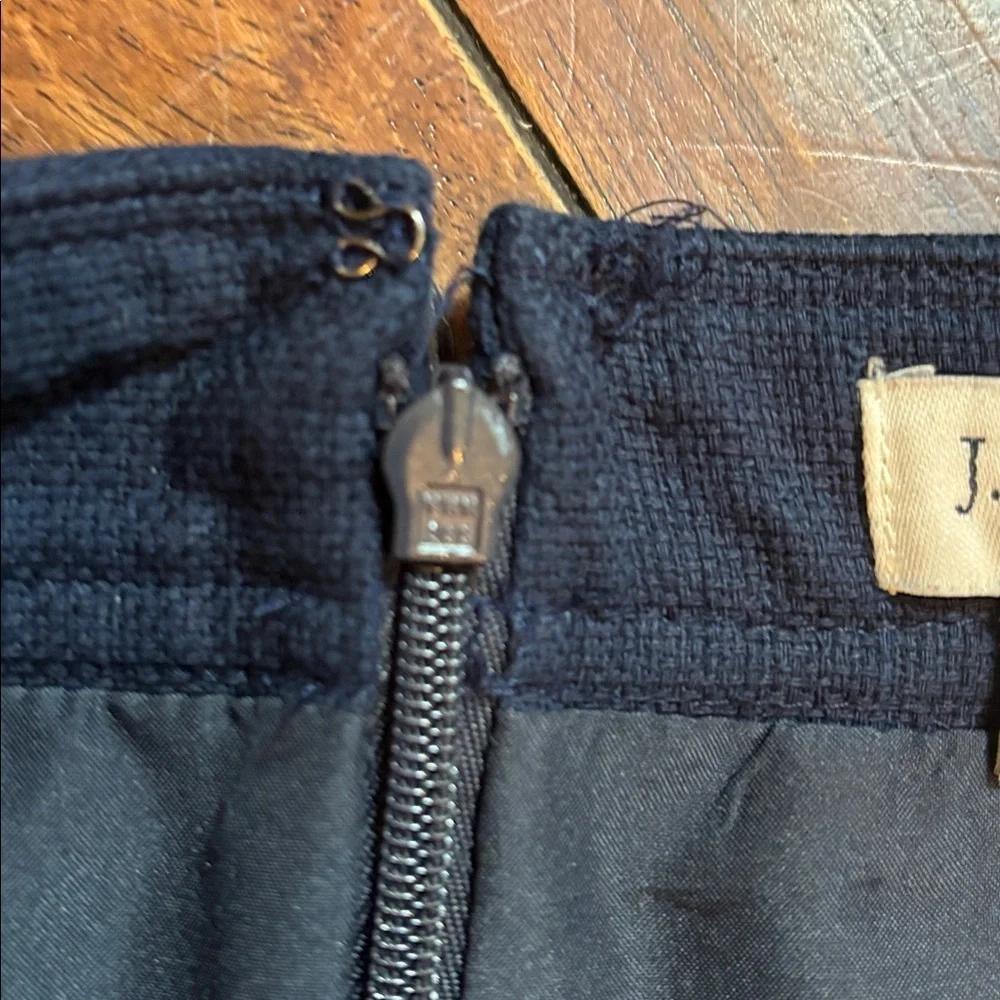 J. Crew Midnight Blue Scalloped A-line mini skirt 00 - Picture 4 of 5